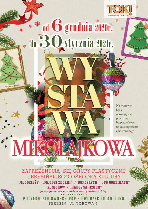 Plakat wystawa mikołajkowa TOK 2020