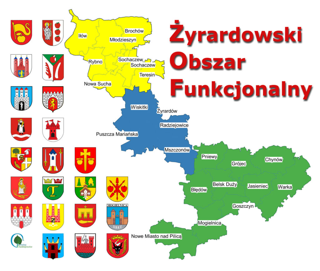 ŻYRARDOWSKI OBSZAR FUNKCJONALNY mapa