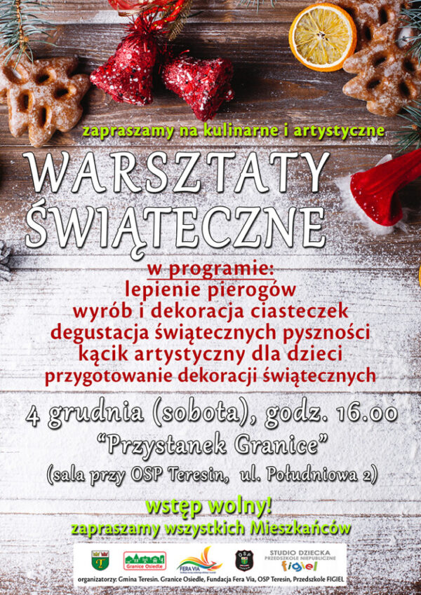 Plakat warsztaty świąteczne