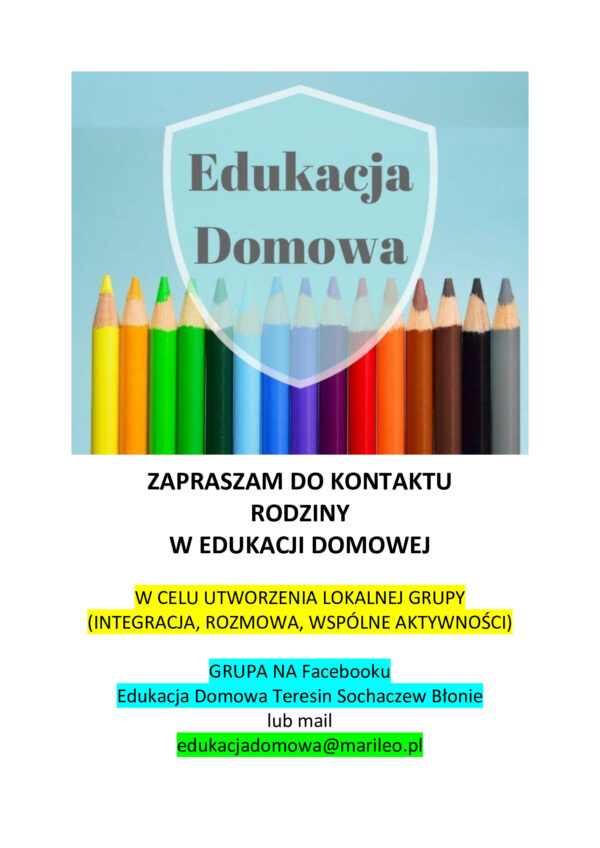 EDUKACJA DOMOWA ogłoszenie