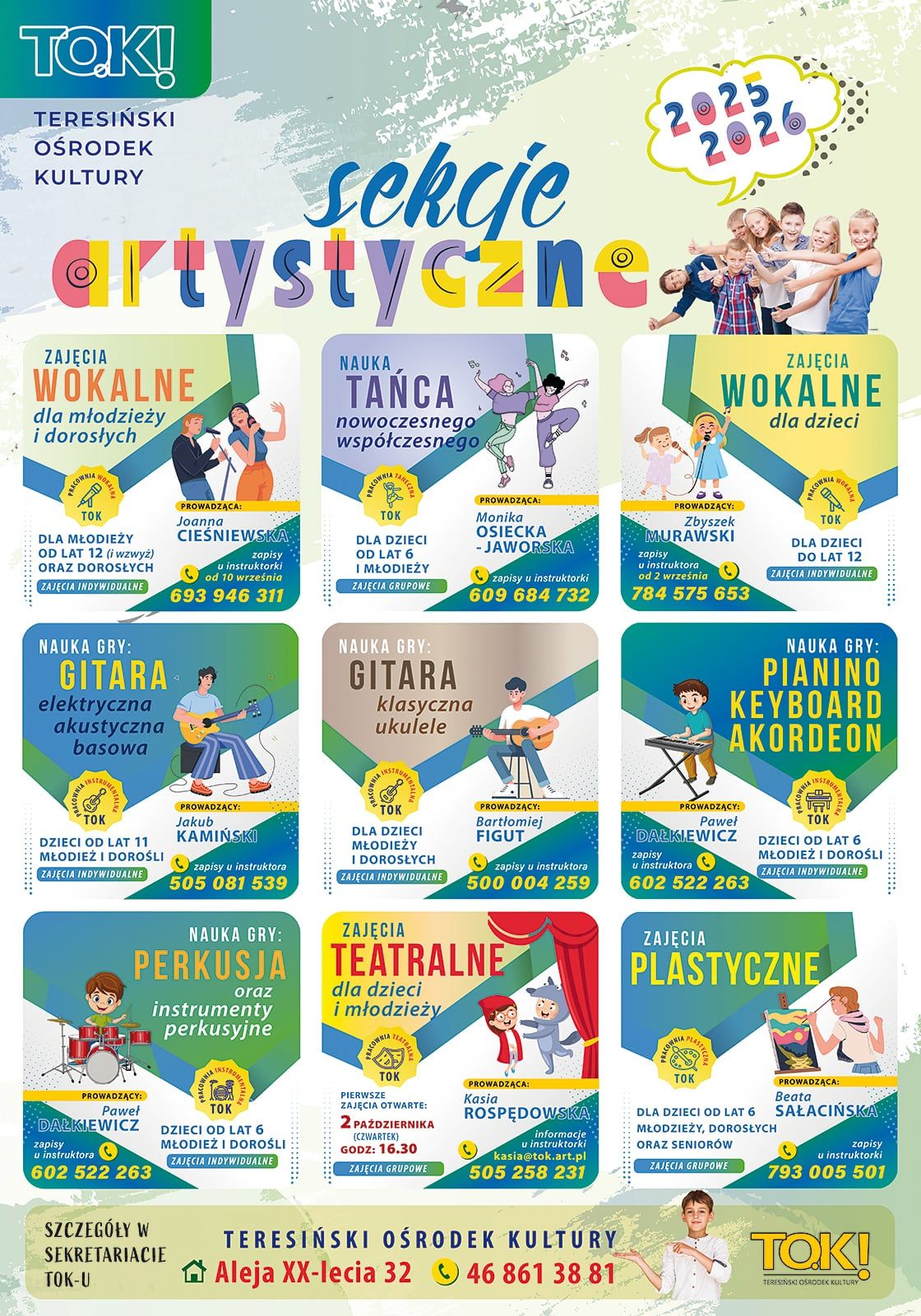Oferta zajęć Teresińskiego Ośrodka Klutury w nadchodzącym roku artystycznym 2025/2026